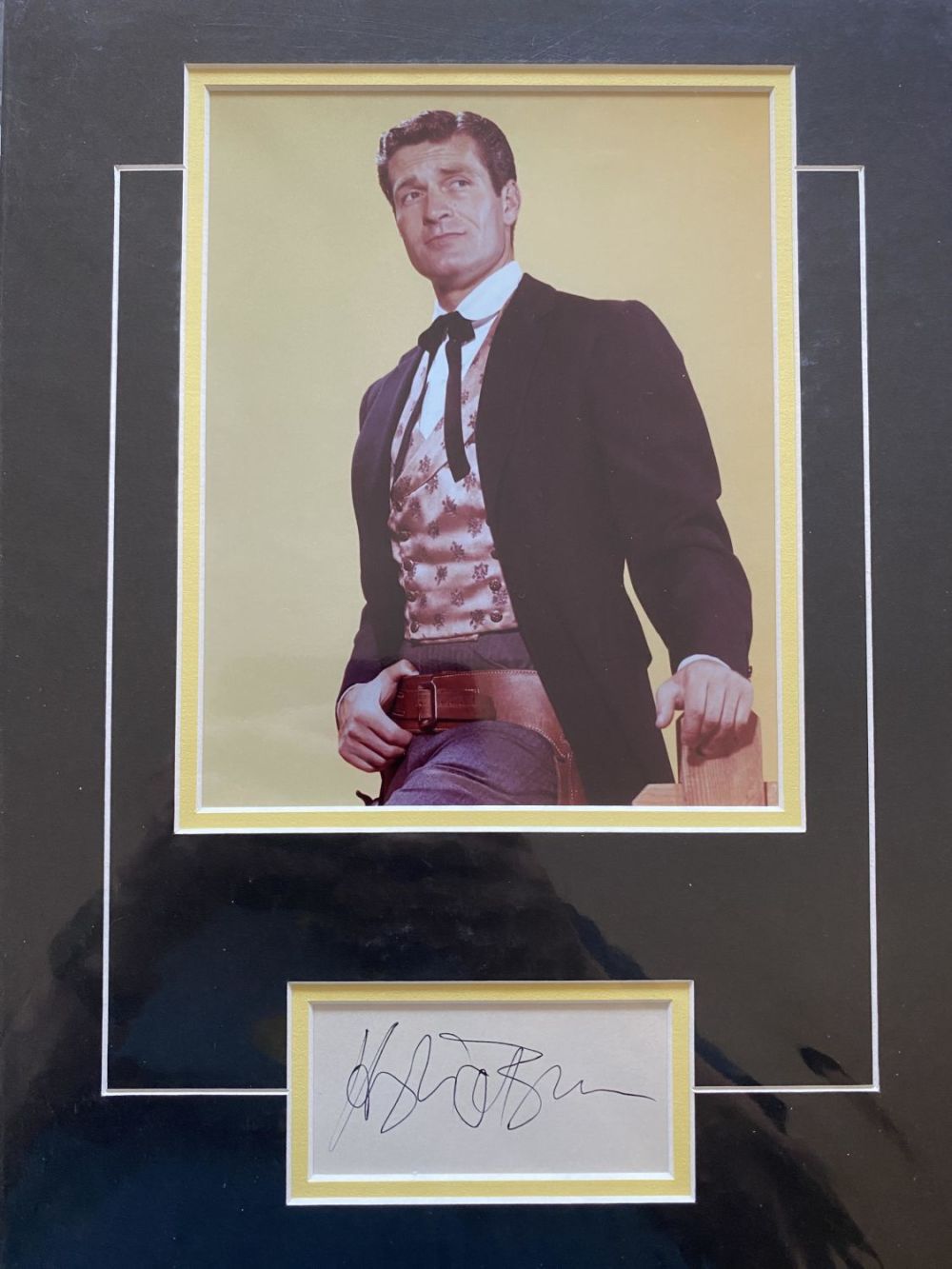 Lot 910: Hugh O'Brien signature in a 14x11 inch display...