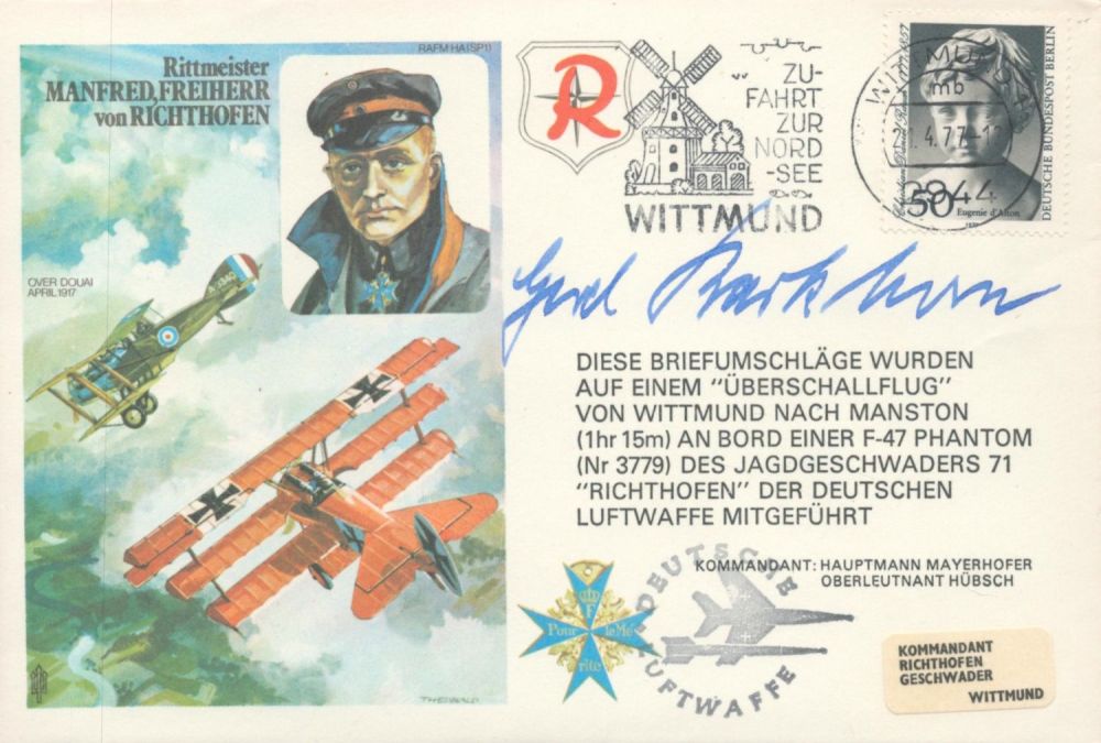 Lot 15: Top WW2 Luftwaffe ace Gerd Barkhorn signed on...