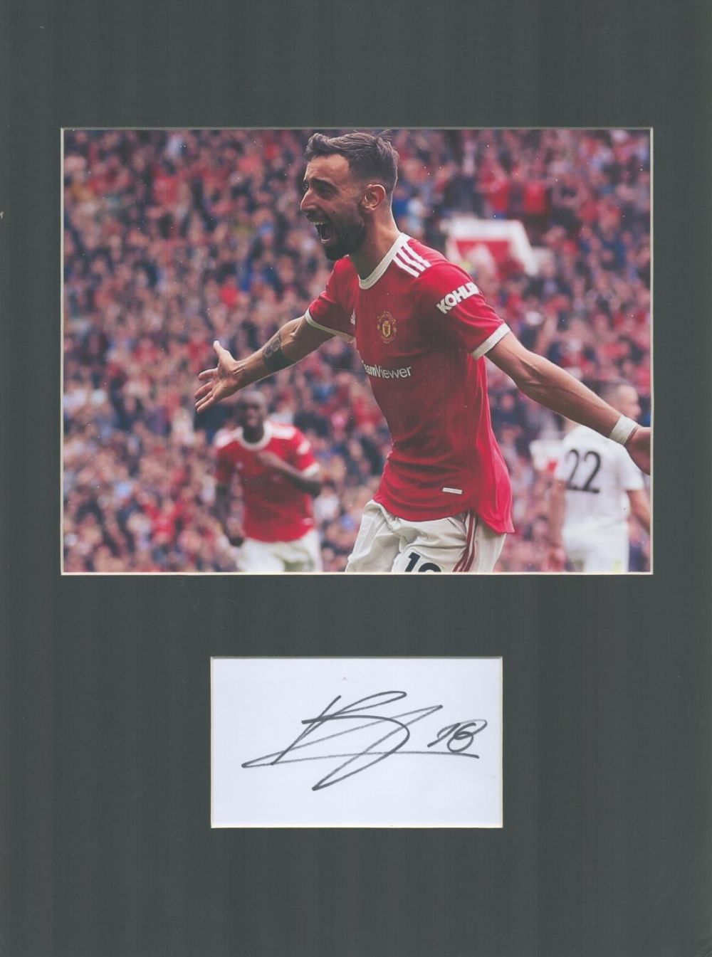 Lot 151: Bruno Fernandes Signed Card With 12x16 Mounted Manchester...