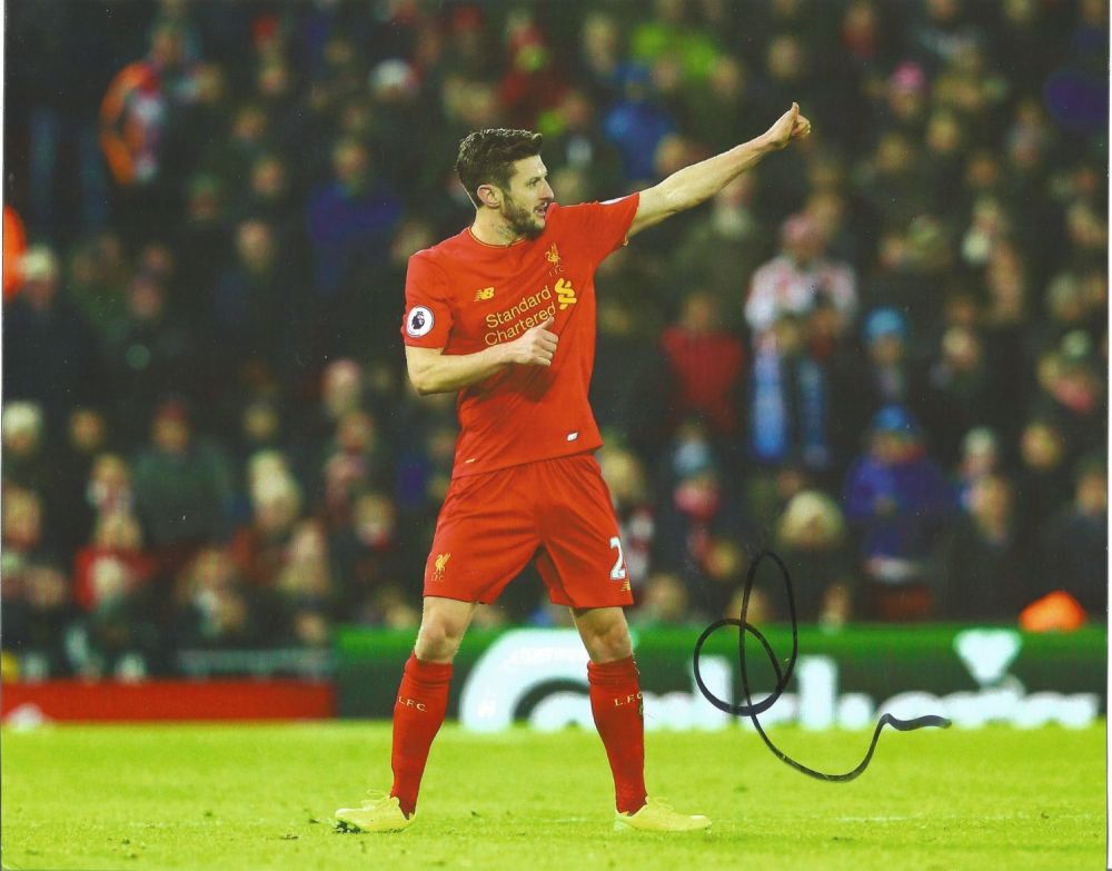 Lot 444: Football Adam Lallana signed Liverpool F.C 10x8 colour...