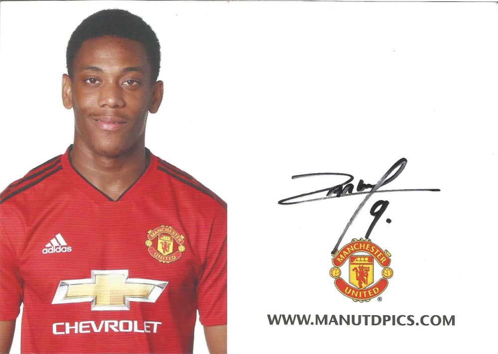 Lot 460: Football Anthony Martial signed Manchester United 6x4 promo...