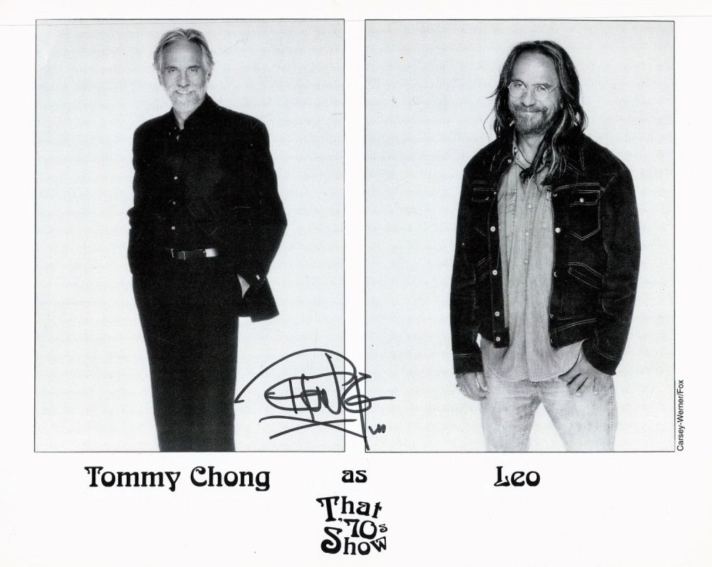 Lot 465: Tommy Chong signed 10x8 black and white photo....