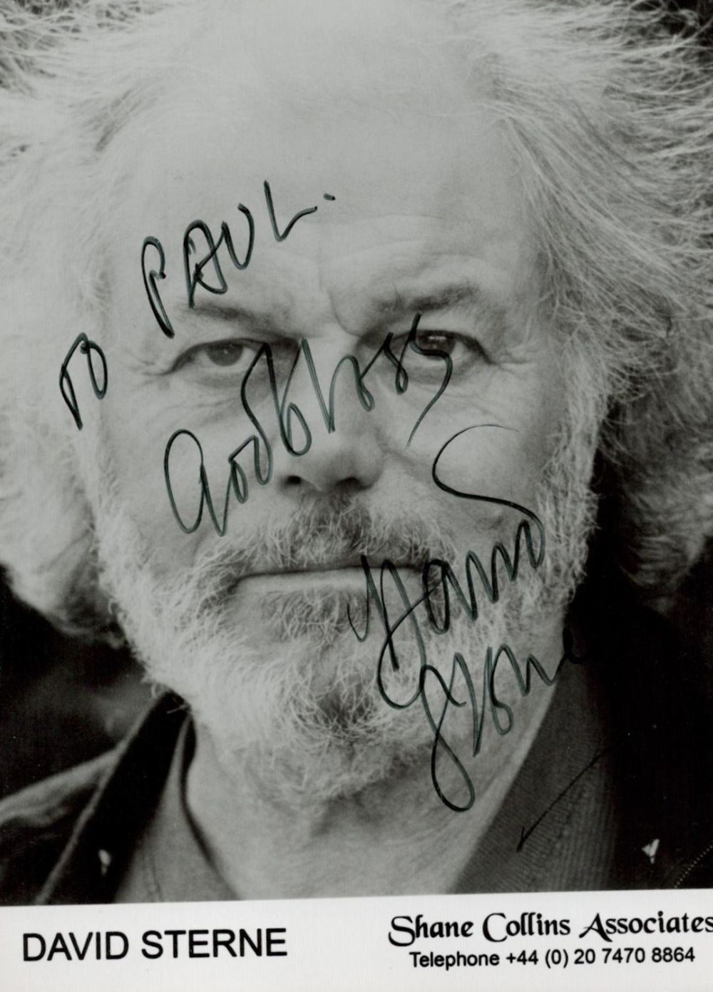Lot 501: Actor, David Sterne signed and dedicated 6x4 black...
