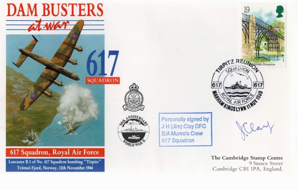 Lot 525: WW2 Dambuster Jim Clay DFC Signed Dambusters at...