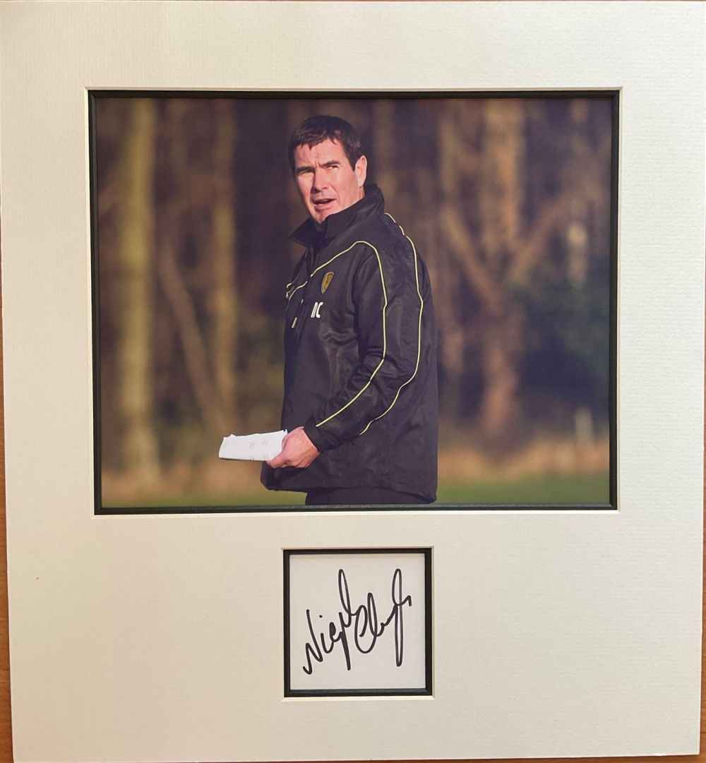 Lot 575: Football Nigel Clough Signed Signature Piece with Colour...