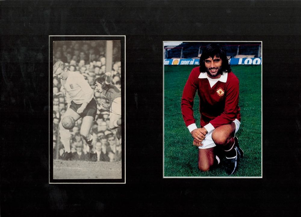 Lot 592: Football George Best Signed Newspaper Clippings with Printed...