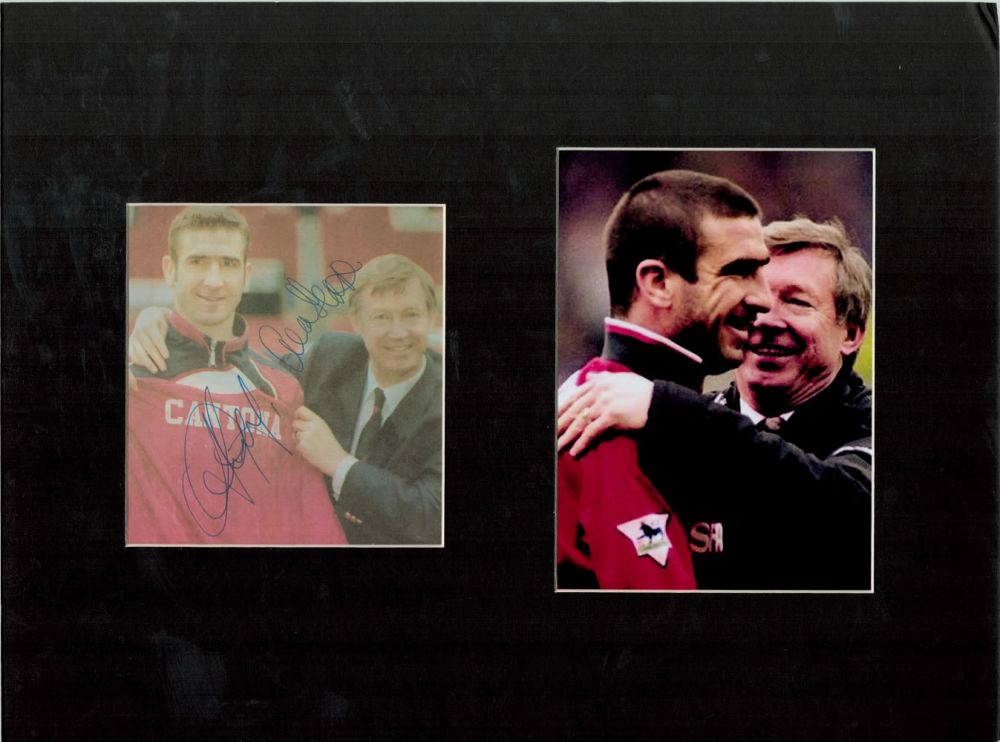 Lot 593: Football. Eric Cantona and Alex Ferguson Signed Colour...