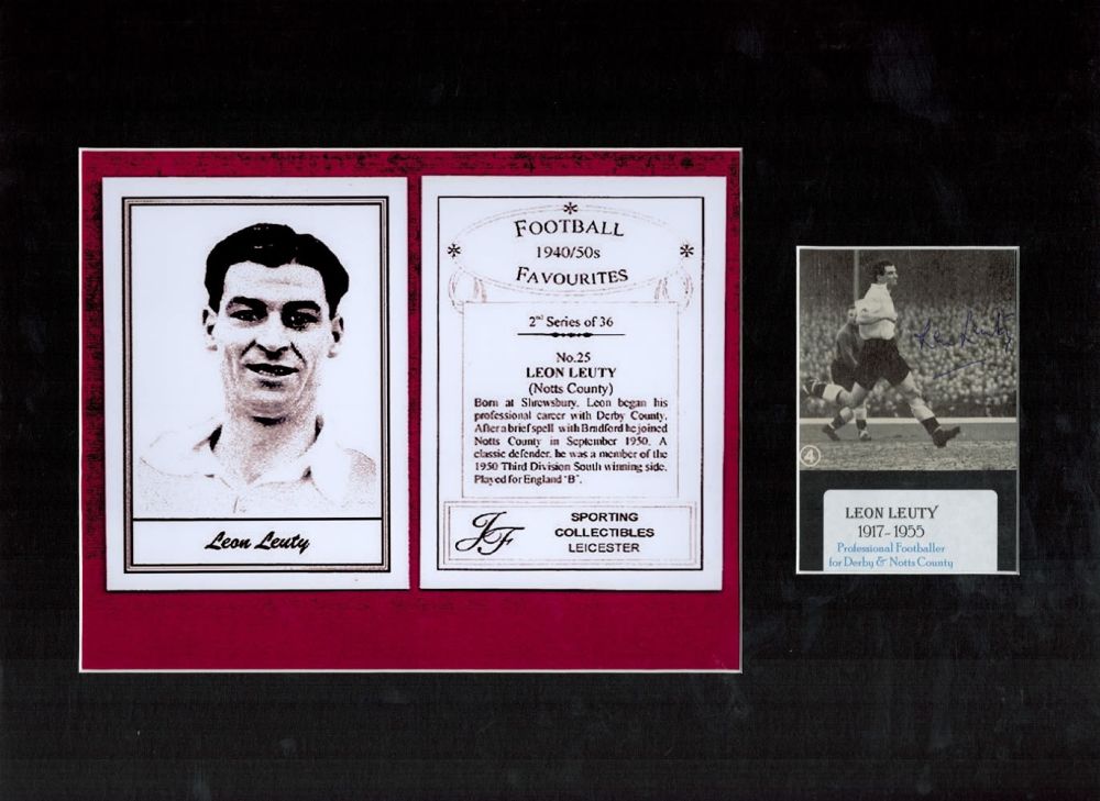 Lot 594: Football Leon Leuty Signed small newspaper cutting, Mounted...