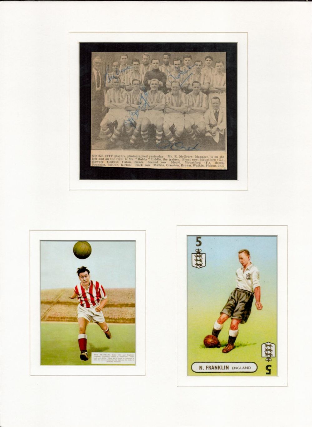 Lot 596: Football 4 Stoke City Veterans inc Neil Franklin...