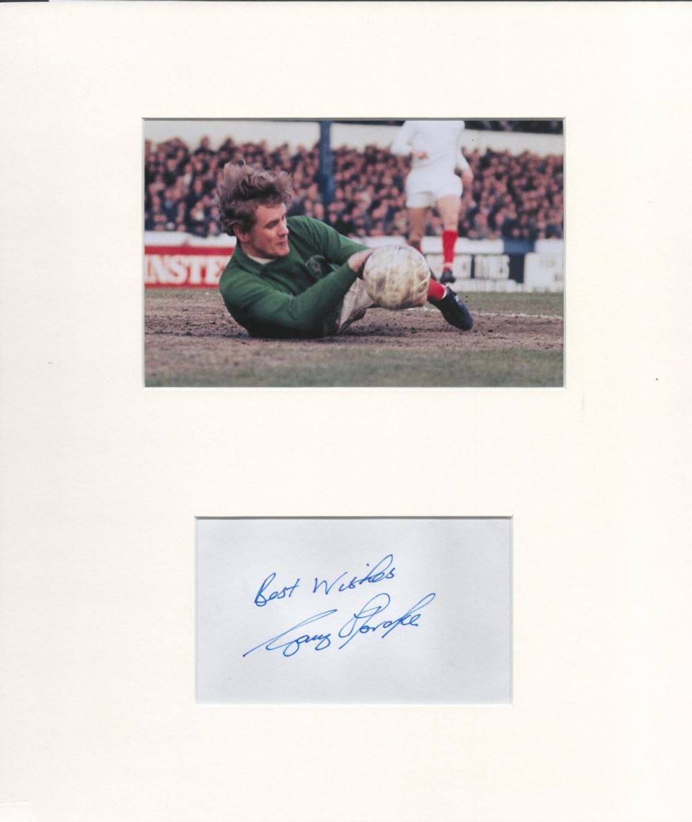 Lot 604: Football Gary Sprake signed 14x12 mounted signature piece...