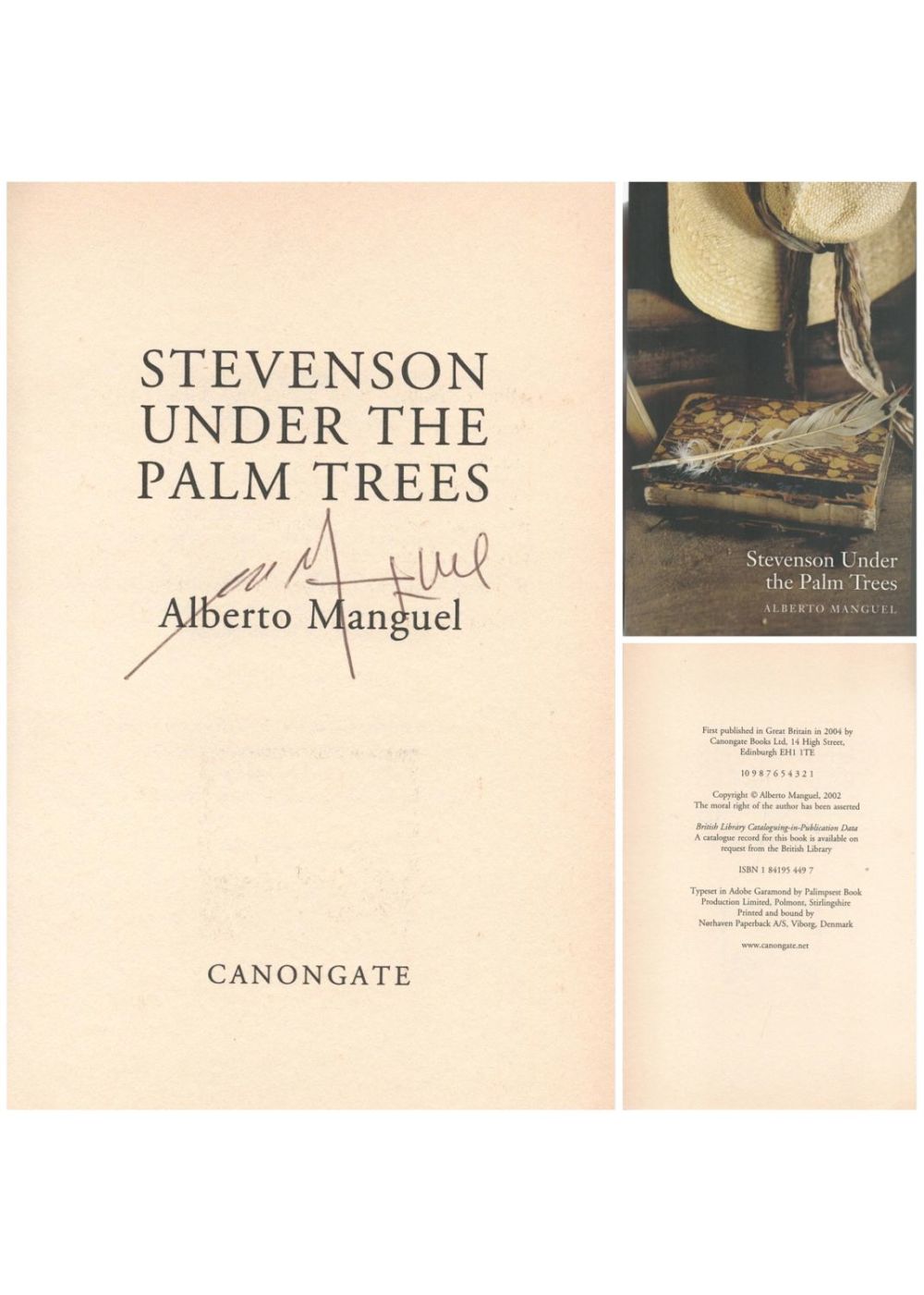 Lot 637: Alberto Manguel Hand signed Paperback Book Titled 'Stevenson...