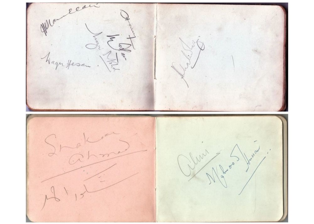 Lot 652: Vintage autograph album filled with 1950s Pakistan touring...