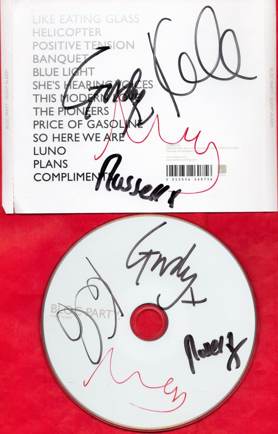 Lot 655: Music, Bloc Party signed Silent Alarm album cover...