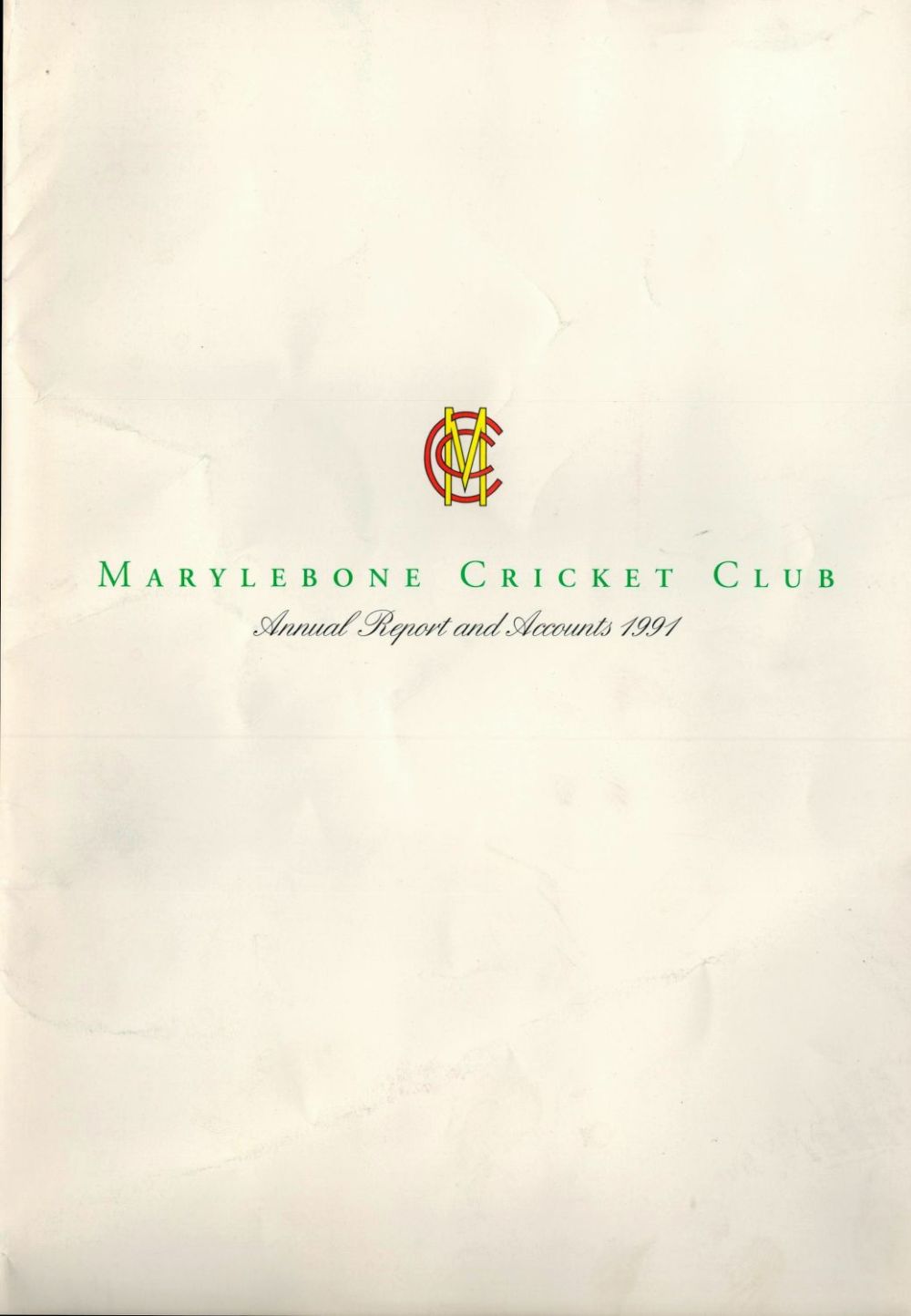 Lot 667: Marylebone Cricket Club Annual Reports and Accounts 1991....