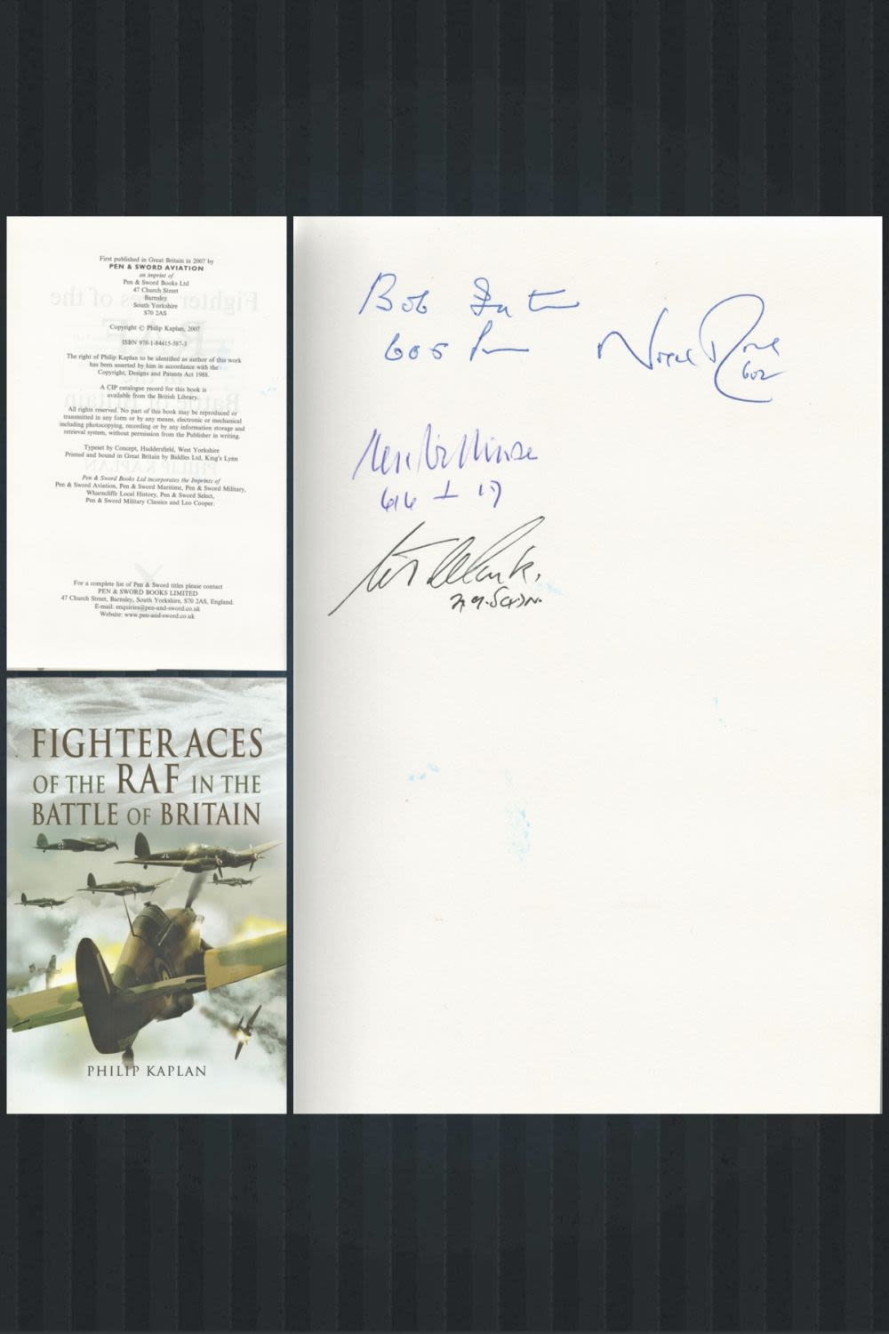 Lot 695: WW2 Four B.O.B Pilots Signed Fighter Aces of...