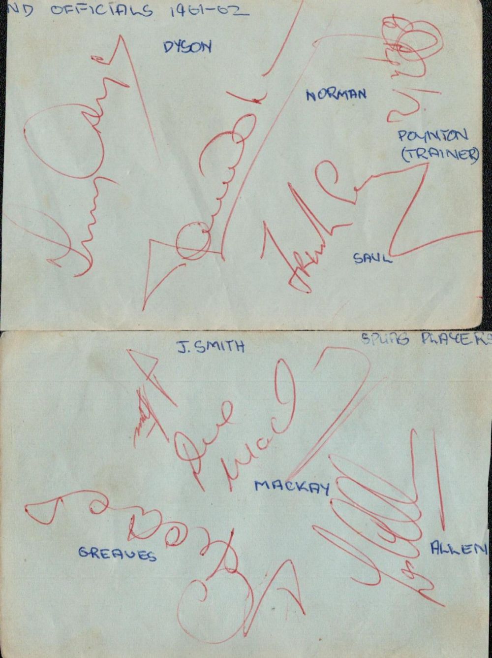 Lot 706: Tottenham Hotspur 1961-62 multi signed two album pages...