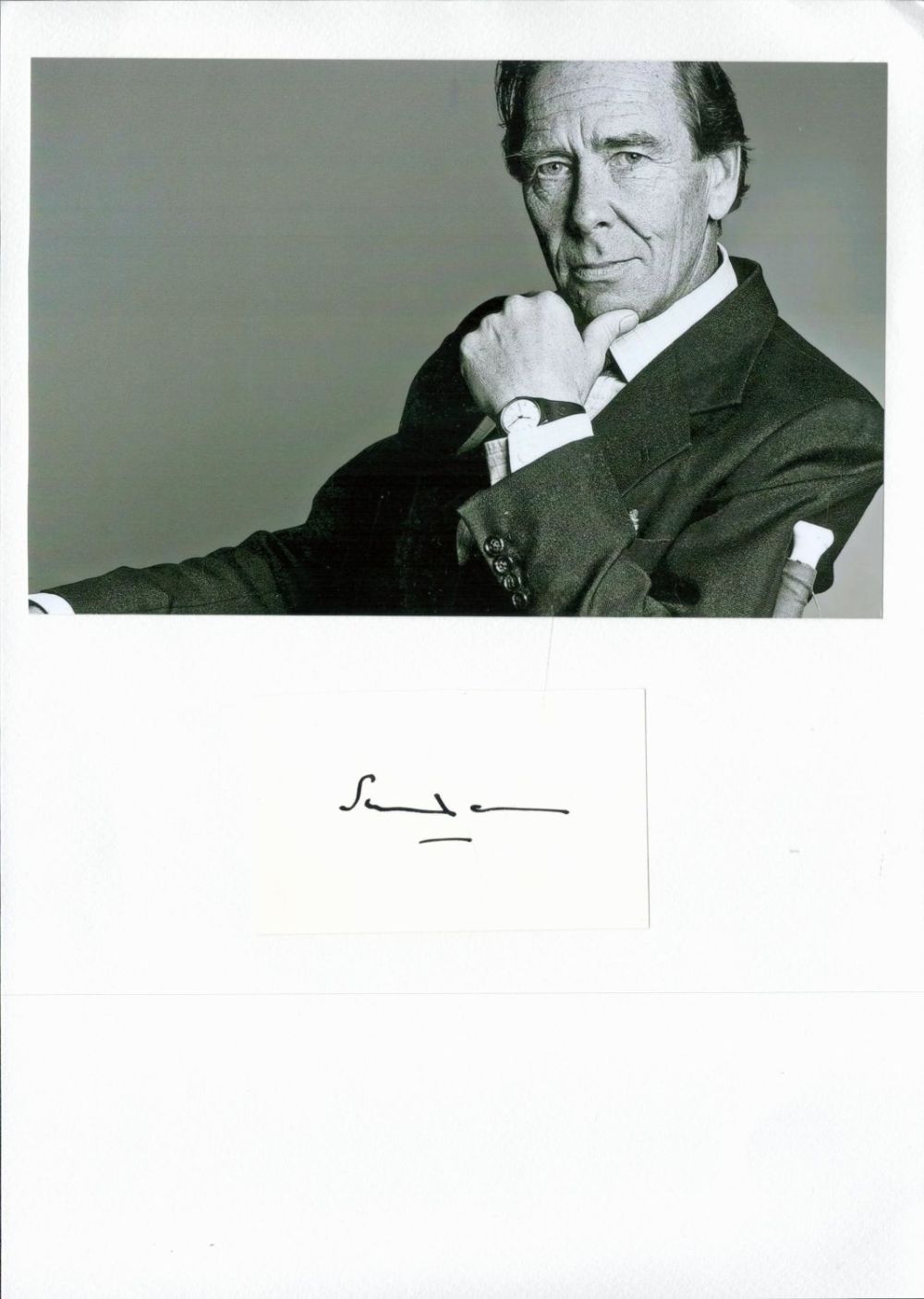 Lot 726: Lord Snowdon signed signature piece attached to A4...