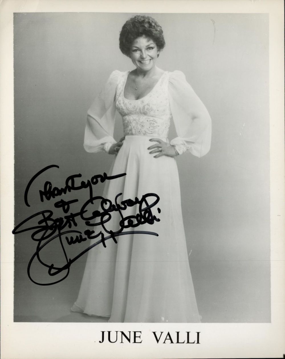 Lot 730: June Valli signed and dedicated 10 x 8...