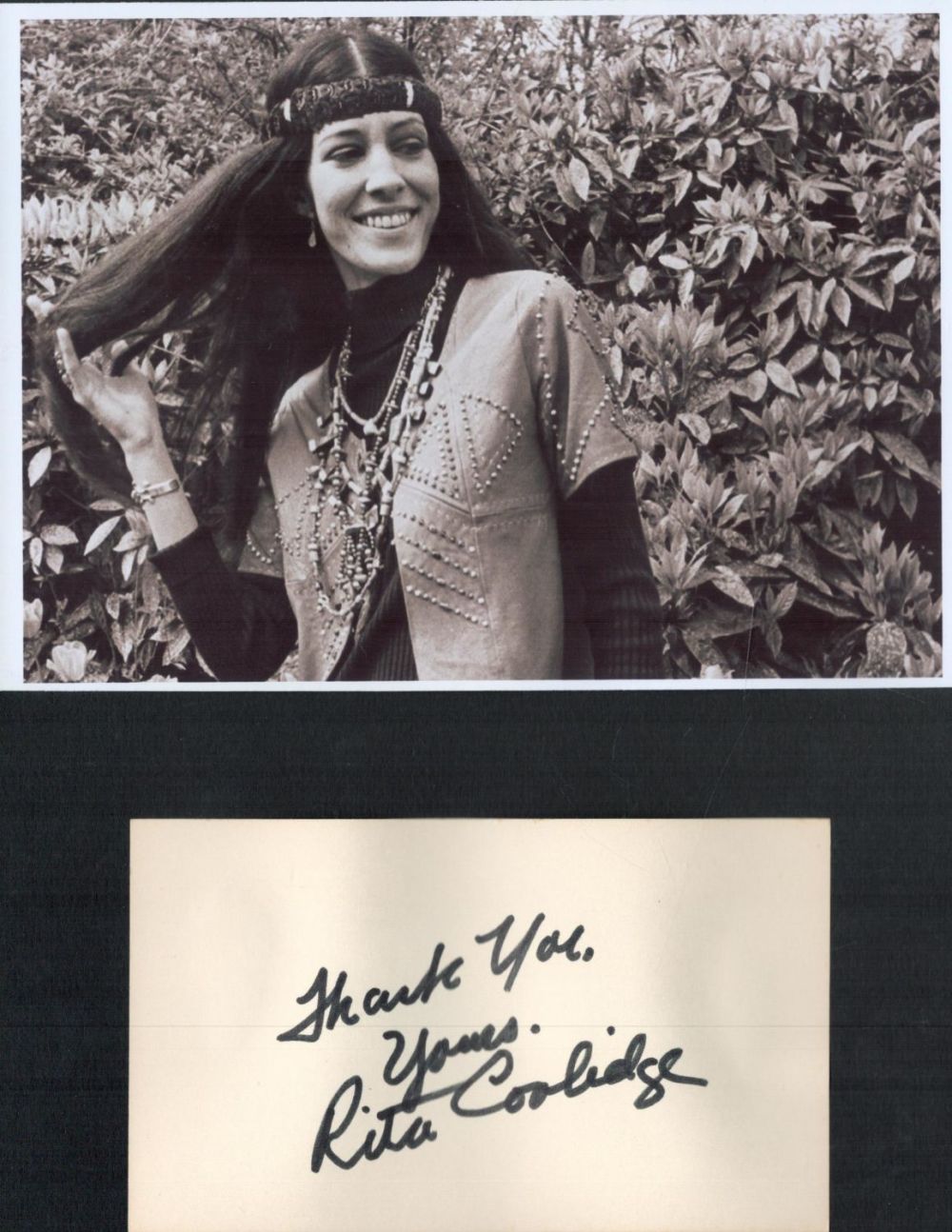 Lot 732: Rita Coolidge 12x8 mounted signature piece includes signed...
