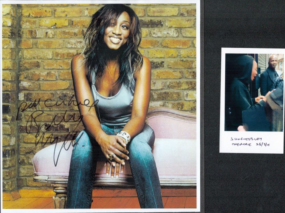 Lot 738: Beverley Knight signed 9x8 colour photo. Good condition....