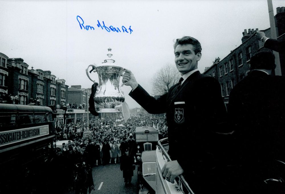Lot 744: Ron Henry signed Tottenham Hotspur 1961 black and...