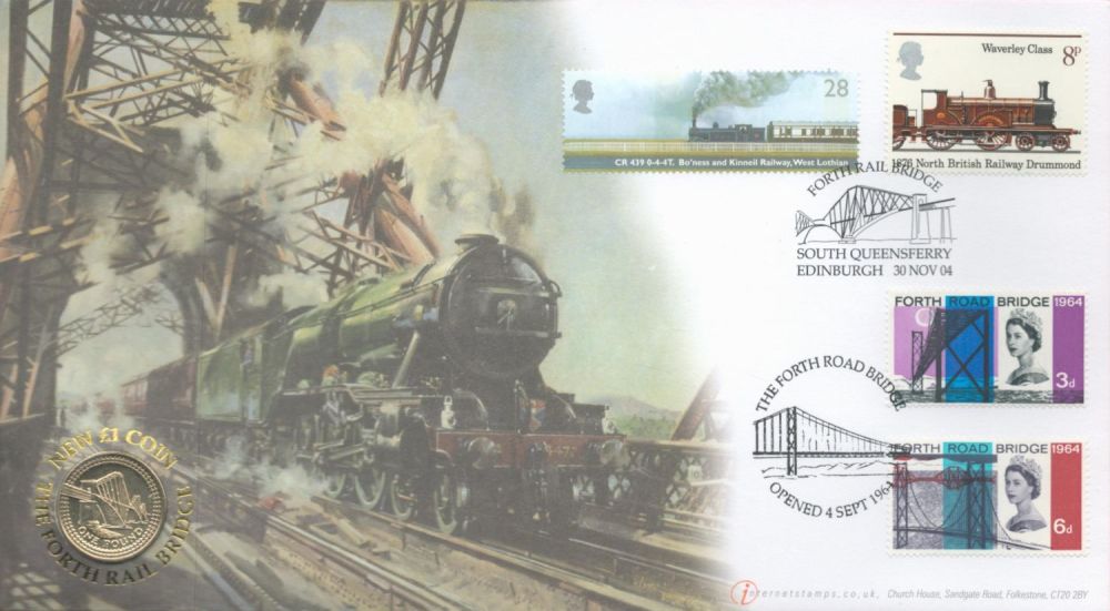 Lot 53: The Forth Road / Rail Bridge Coin Cover...