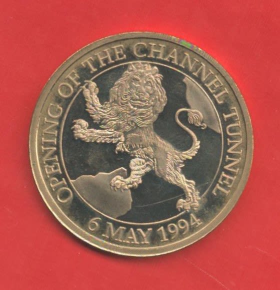 Lot 56: Commemorative Opening of The Channel Tunnel Medal with...