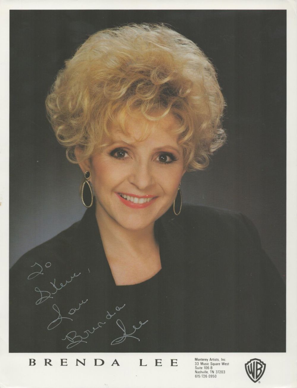 Lot 88: Brenda Lee signed 11x9 colour photo. Lee, is...