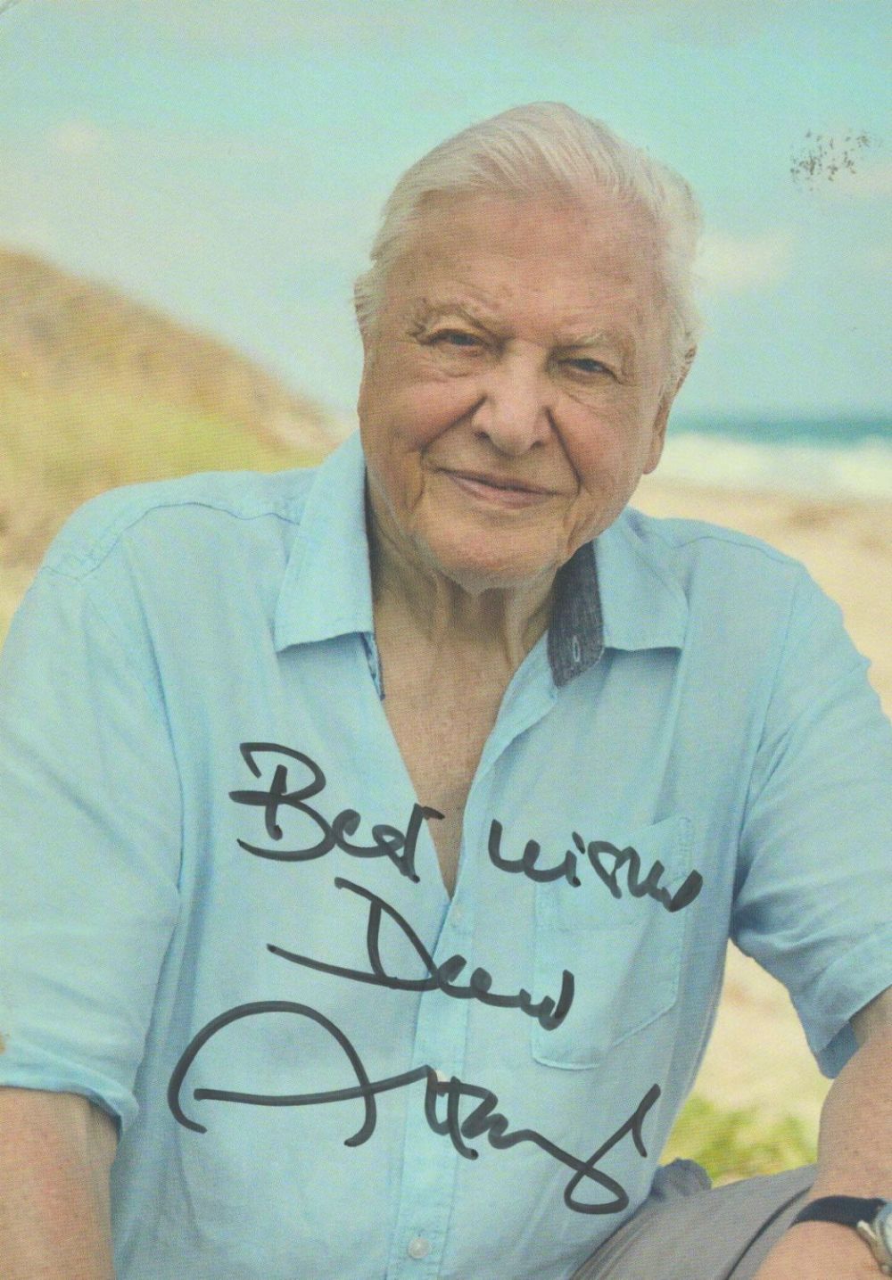 Lot 104: David Attenborough signed 6x4 colour photo. Attenborough (born...