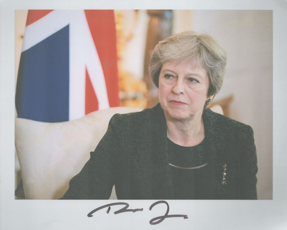Lot 152: Theresa May signed 10x8 colour photo. May (born...