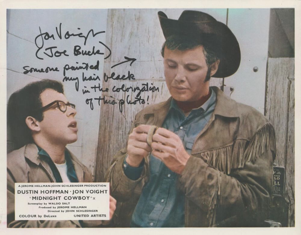 Lot 161: Jon Voight signed 10x8 colour Midnight Cowboy promo...