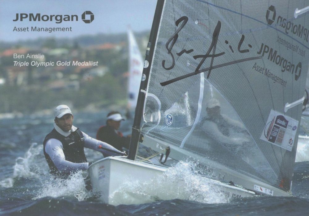 Lot 195: Ben Ainslie signed 6x8 colour photo. Ainslie CBE...