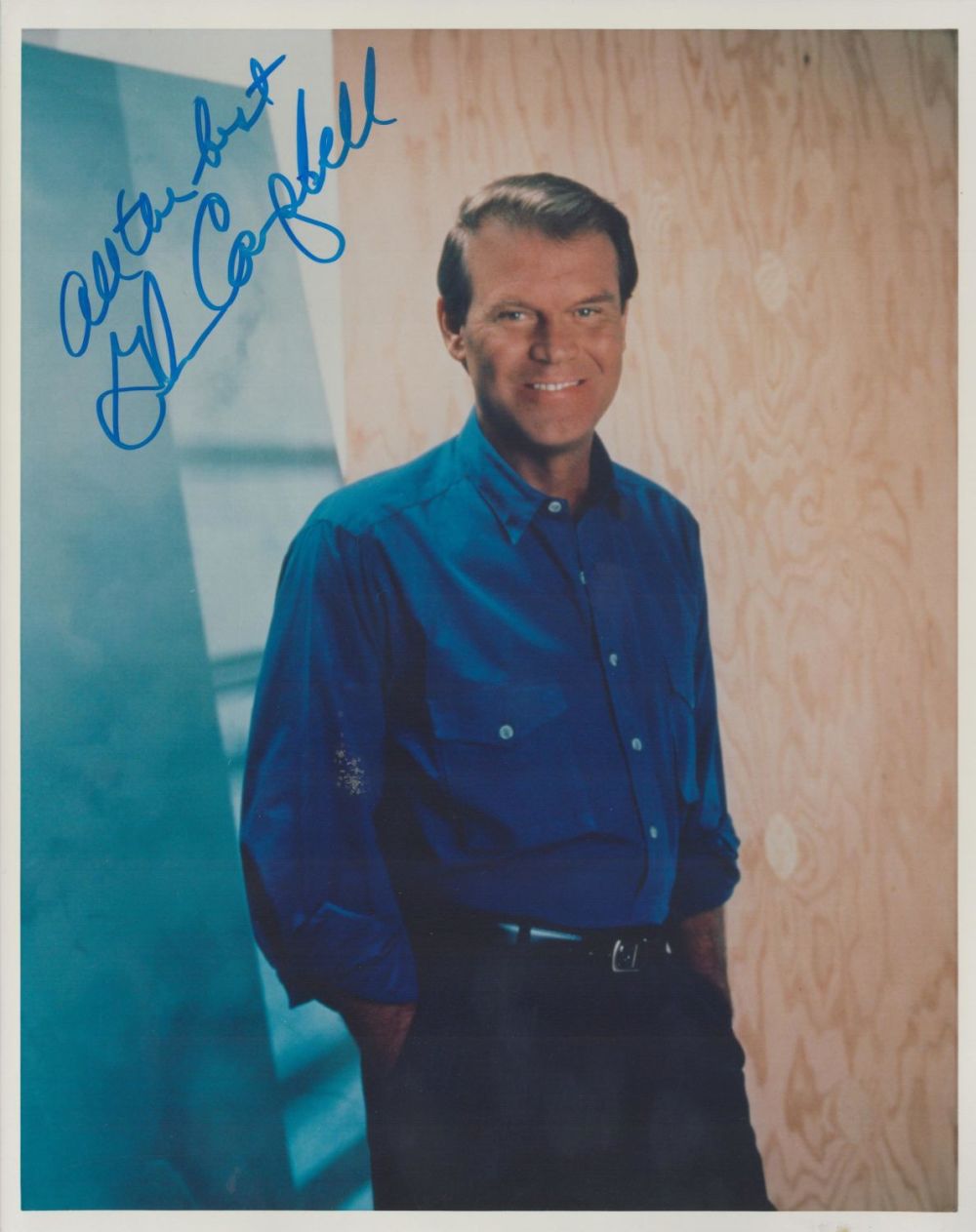 Lot 232: Glen Campbell signed 10x8 colour photo. Campbell was...