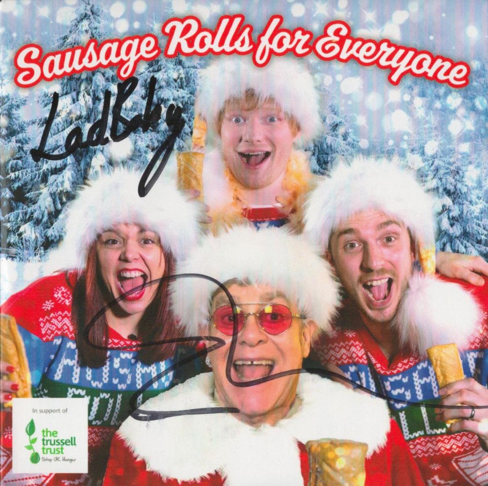 Lot 267: Lad Baby and Ed Sheeran signed Sausage Rolls...