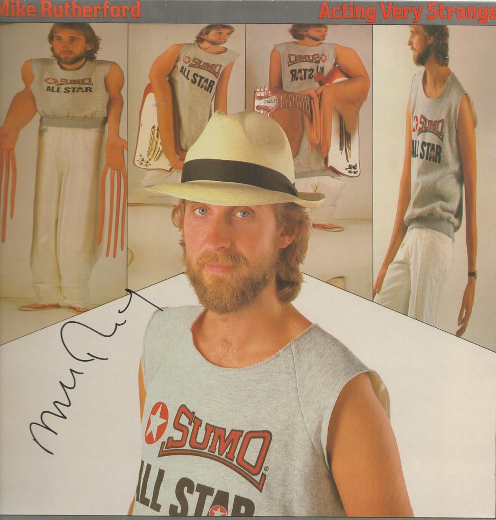 Lot 283: Mike Rutherford signed Acting Very Strange LP. Good...