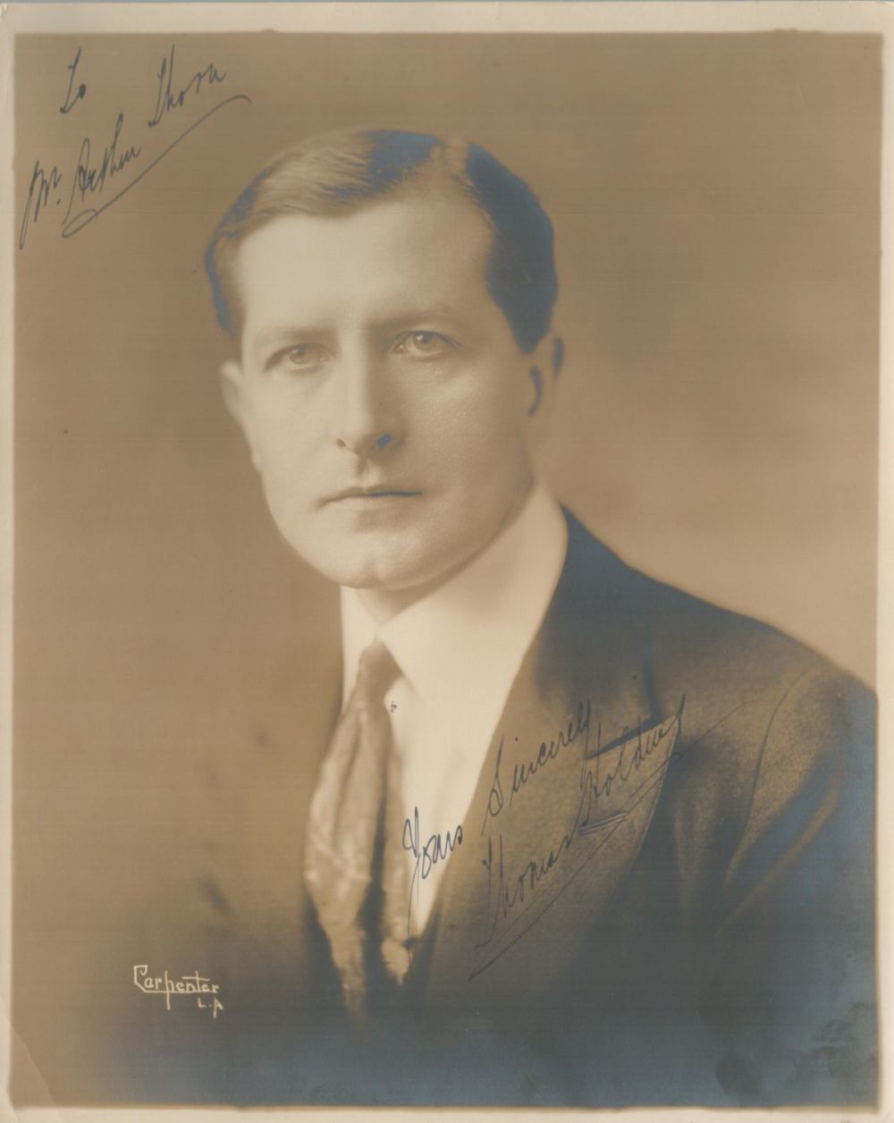 Lot 56: Thomas Holding signed 10x8 vintage sepia photo slight...
