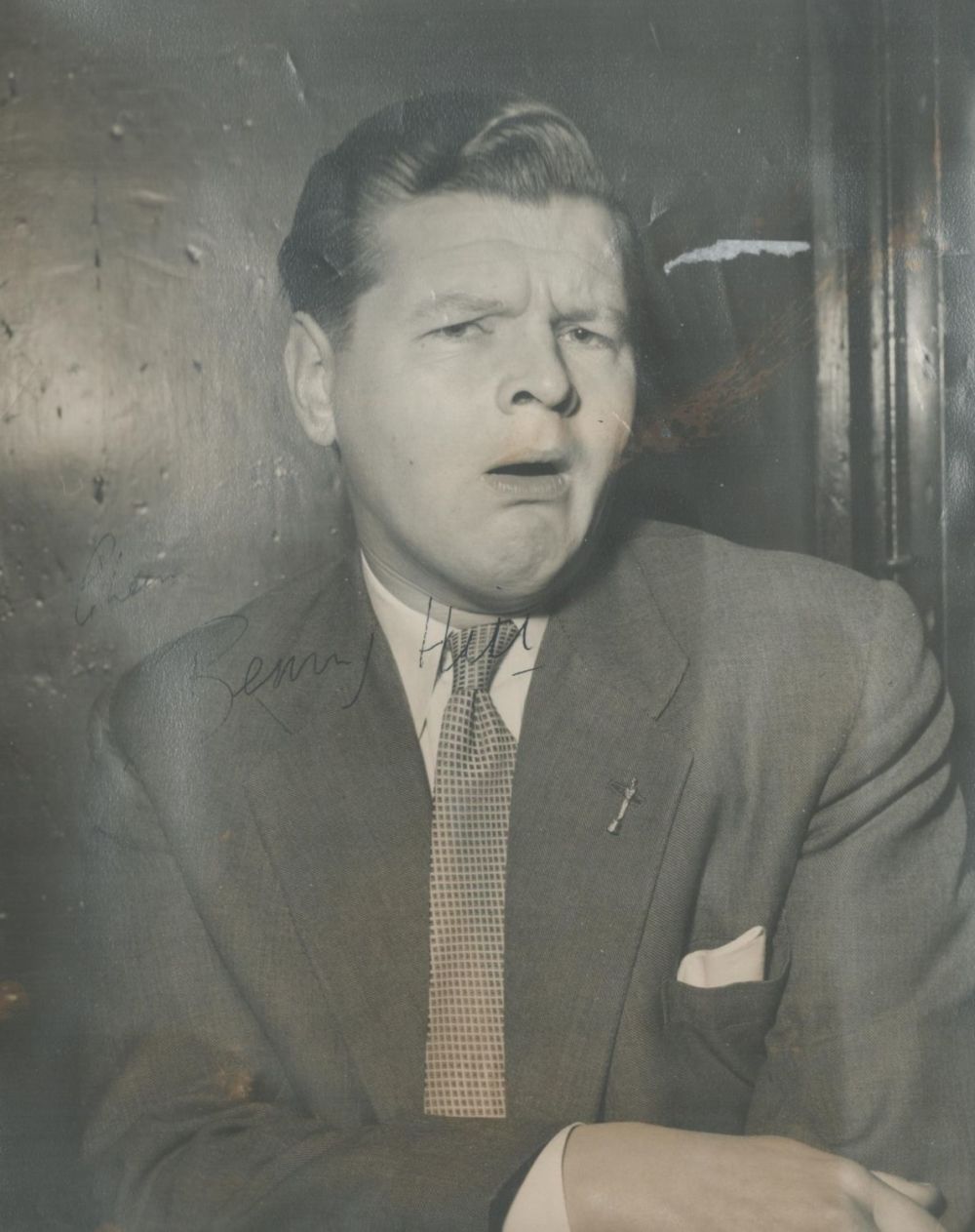 Lot 57: Benny Hill signed vintage 10x8 black and white...