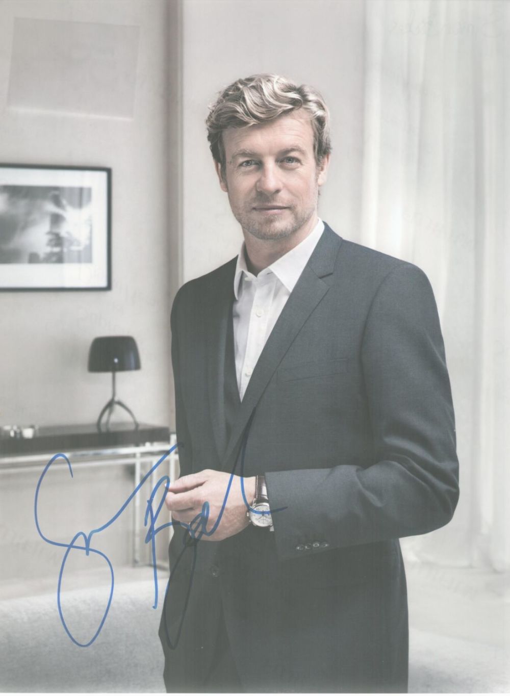 Lot 58: Simon Baker signed 12x8 colour photo. Simon Lucas...