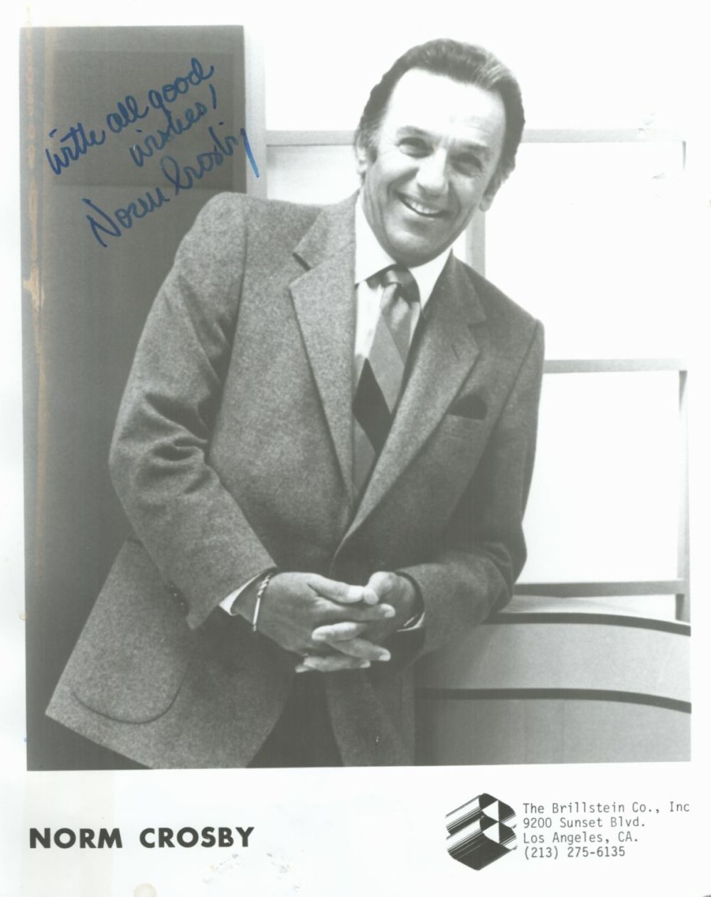 Lot 65: Norm Crosby signed 10x8 black and white photo...