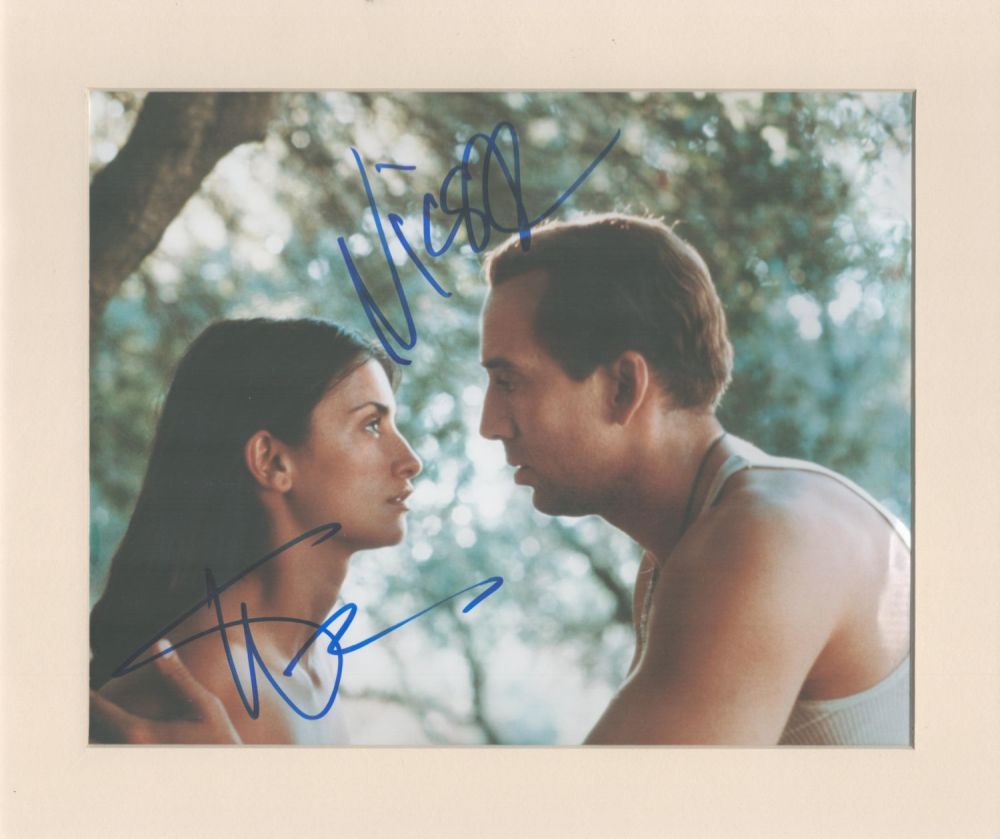 Lot 85: Nicolas Cage and Penelope Cruz signed 10x8 overall...