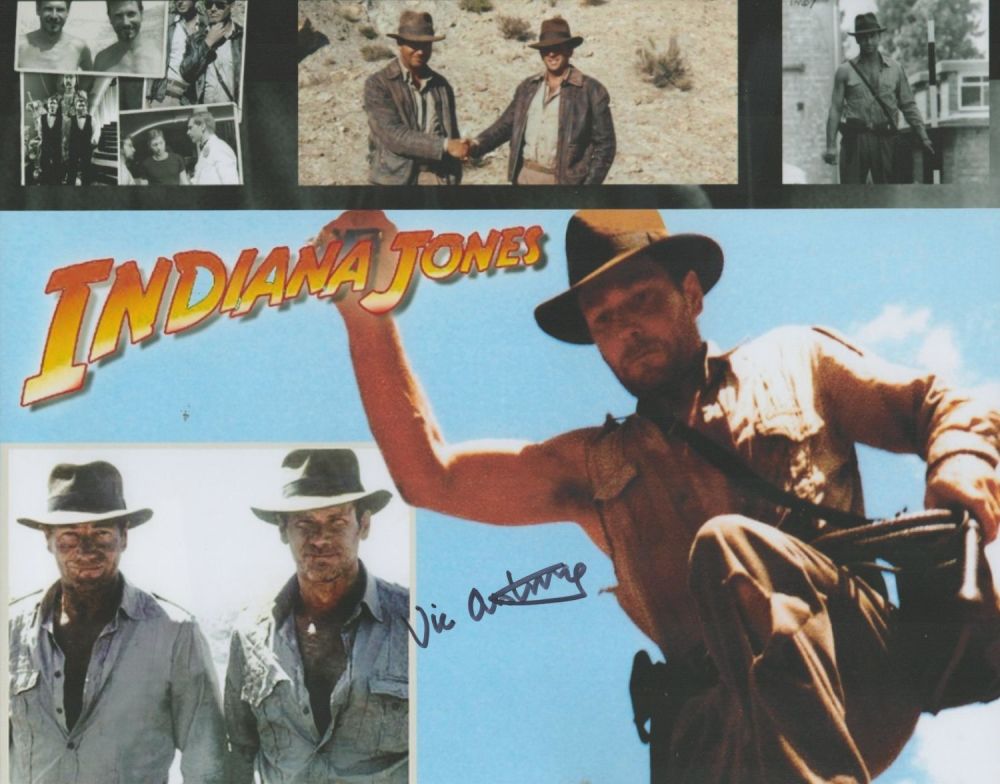 Lot 127: Vic Armstrong signed Indiana Jones 10x8 colour montage...