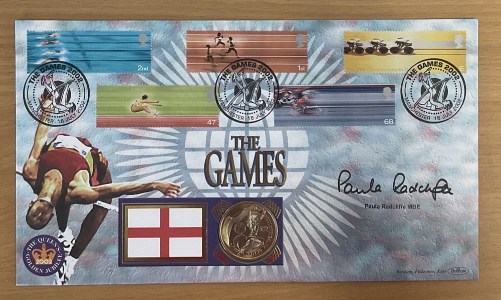 Lot 133: Paula Radcliffe MBE signed The Games 2002 coin...