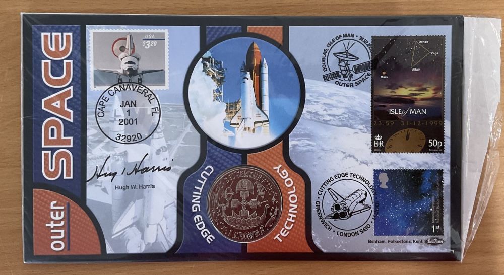 Lot 139: Hugh W Harris signed Space coin cover. Good...