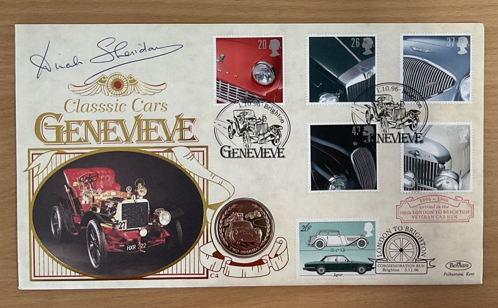 Lot 142: Dinah Sheridan signed Classic Cars coin cover. Good...