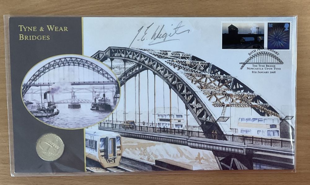 Lot 151: John Wigston signed Tyne and Wear Bridges coin...