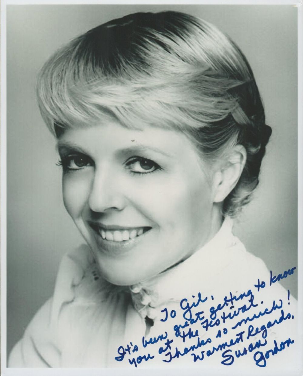 Lot 194: Susan Gordon signed 10x8 black and white photo....