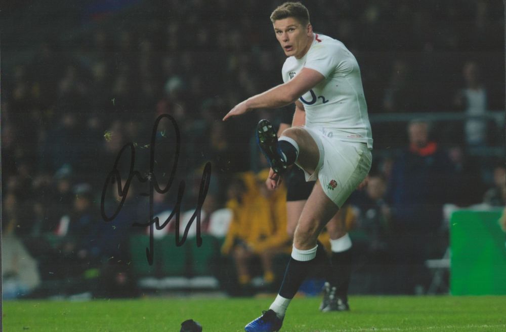 Lot 206: Owen Farrell signed 12x8 action England photo. Good...