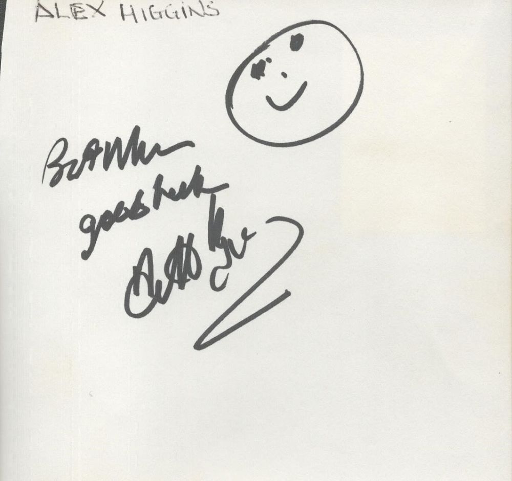 Lot 214: Alex Higgins signed 5x4 album page. Good condition...