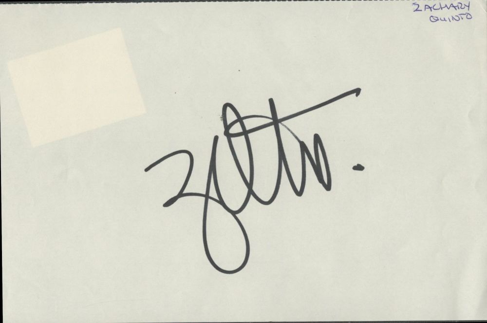 Lot 219: Zachary Quinto large, signed album page. Good condition...