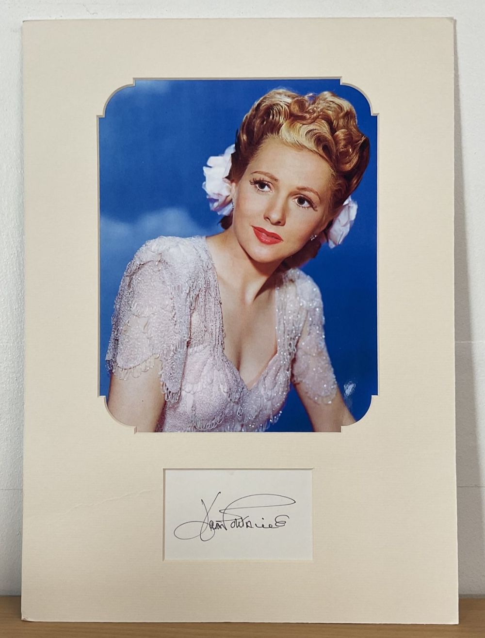 Lot 240: Joan Fontaine 16x12 overall mounted signature piece includes...